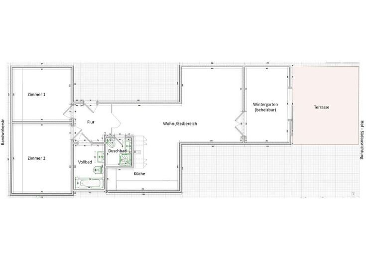 Luxuriöse, modernisierte DG-Whg. mit Wintergarten und großer Terrasse mit hoher Lebensqualität – Grundriß