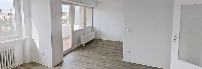 Gut geschnittenes Single-Apartment mit BALKON – Ansicht I: Wohn- und Schlafbe…