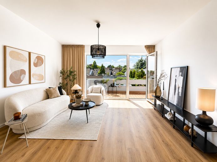 *NEU & PROVISIONSFREI* Top sanierte 3,5-Zimmer-Wohnung mit Balkon in Essen-Haarzopf – Wohnzimmer