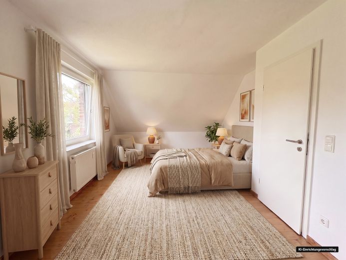 Familienfreundlich wohnen in Egestorf – freistehendes Einfamilienhaus mit Südterrasse – Schlafzimmer
