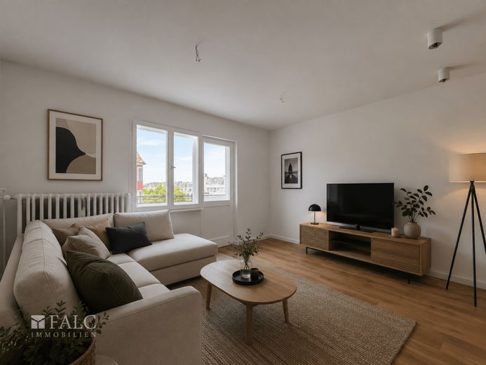 **Stilvoll wohnen in Berlin-Wilmersdorf mit Fahrstuhl**- FALC IMMOBILIEN – Wohnzimmer Bsp.
