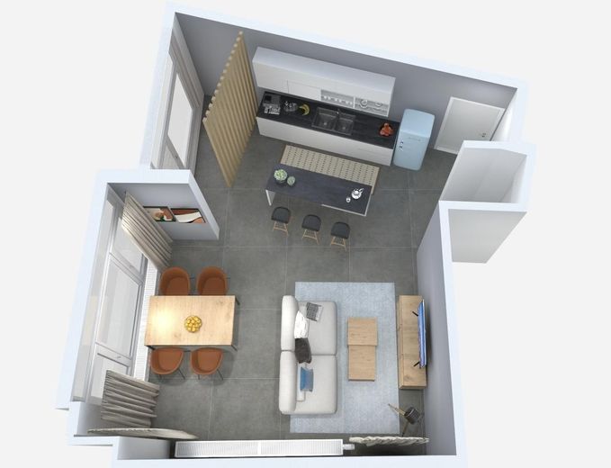 Provisionsfrei: 2,5 Zi.-Whg. zentral und frisch saniert – Wohn- und Esszimmer