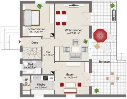 Zweifamilienhaus auf 819 qm Traumgrundstück – Grundriss EG