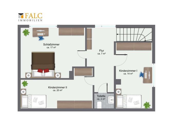 *Reserv.* Familienfreundliches Einfamilienhaus mit großem Grundstück und Doppelgarage – Grundriss Dachgeschoss