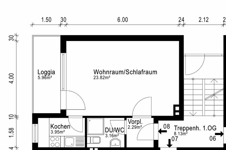 Charmantes 1-Zimmer-Apartment in zentraler Lage von Bad Vilbel – Grundriss