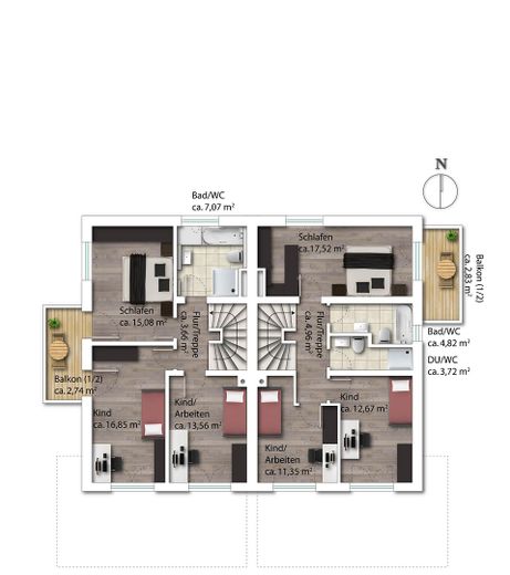 Obergeschoss Variante 2