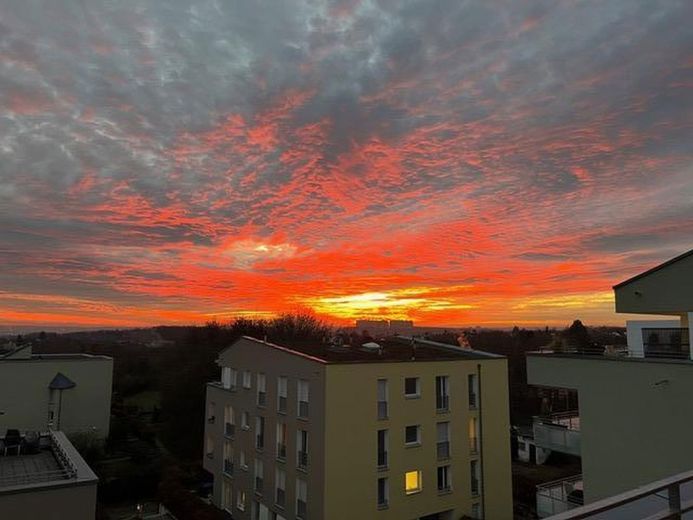 Abendrot vom Balkon aus