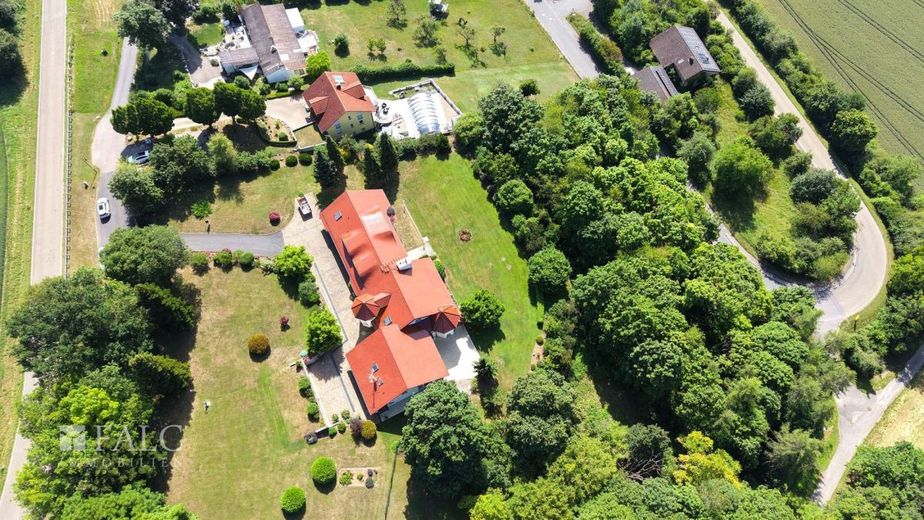 Repräsentatives Anwesen mit Wellnessbereich und eigenem Waldbestand - FALC Immobilien – Aus der Vogelperspektive