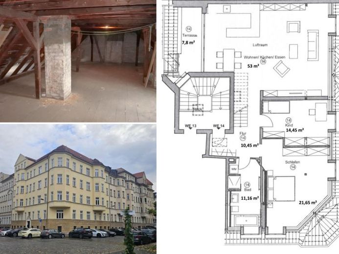 Unausgebautes DG mit Baugenehmigung; 5 Räume, ca. 192,02 m² Gesamtfläche – Foto 1