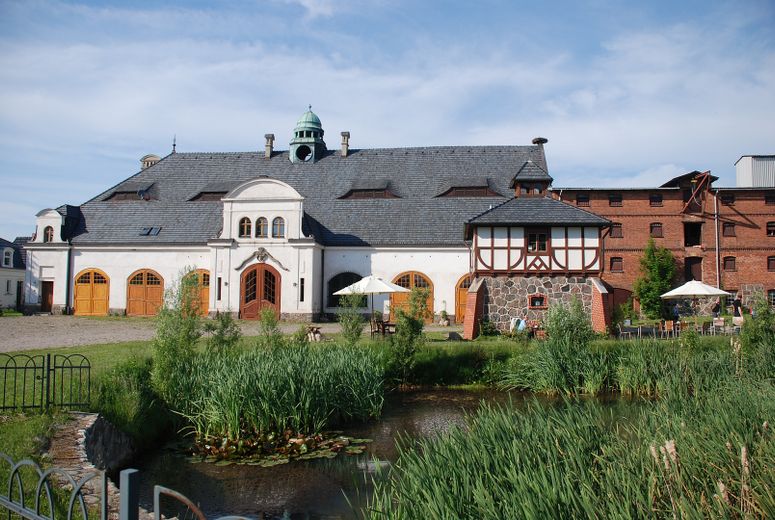 Atelier/Praxis/Gastro/Touristik/Büro/LOFT +++ in GUTSANLAGE (12 Geb. + 6 ha. Gr.) Nähe Müritz! – Marstall m. 'Taubenhaus'/Café