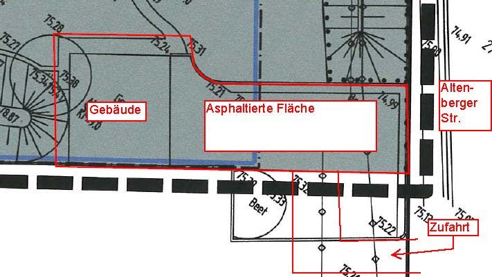 Gewerbefläche, z.B. als Werkstatt, Lager, Büro rund 180 qm, Wohnen unter Voraussetzungen möglich – Grundstücksbeschreibung