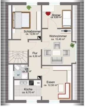 Zweifamilienhaus auf 819 qm Traumgrundstück – Grundriss 1 OG