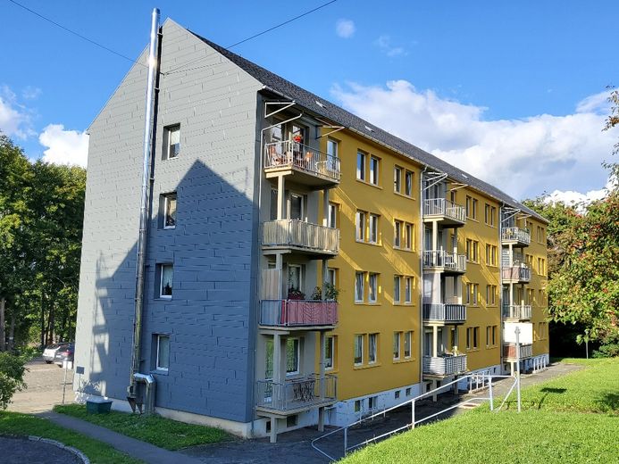Topsanierte 3-Raum-Wohnung mit Balkon und sehr schöner Einbauküche – Fassade-Detail