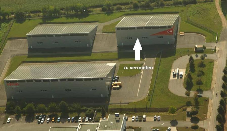 2000 m² Vega Halle in Sangerhausen, eingefriedet mit Stellplätzen – Luftbild nahe