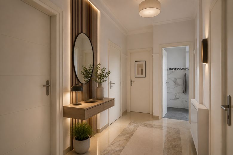 2-Zi. Wohnung + Balkon + Keller + Garten + Aufzug – Whg-Eingang/Flur