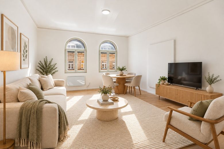 TOP gerenoveerde Altbau 3-kamerwoning! – Wohnzimmer Einrichtung bsp.