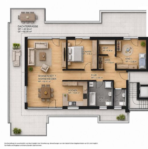 Barrierefreies Penthouse | 157 m², große Terrasse & exzellente Seesicht – PROVISIONSFREI – Grundriss