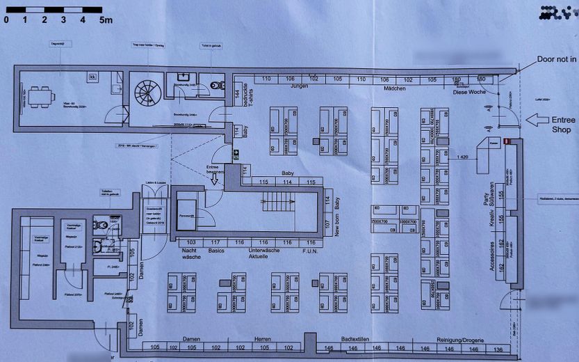 Gewerbefläche im Erdgeschoss mit Lagerkeller (provisionsfrei) – Grundriss Geschäftsfläche
