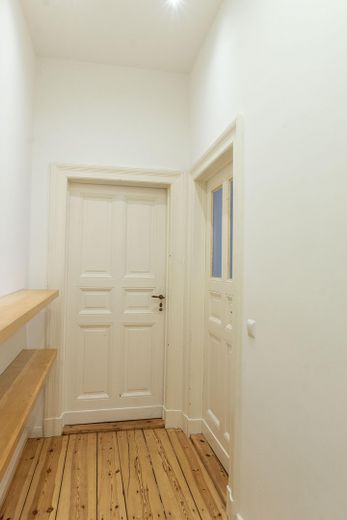 Ruhige Zweizimmerwohnung in beliebter Gegend in Berlin Kreuzberg – Flur mit geschlossenen Türen