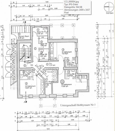 Untergeschoss  mit Hobbyraum