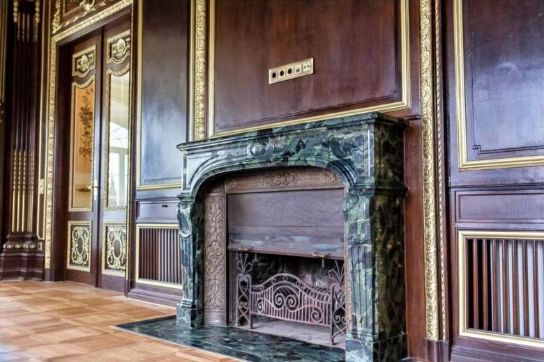 Ikone historischer Wohnkultur - Exklusive Fabrikantenvilla mit unvergleichlichem Charakter – Kamin Wohnzimmer EG