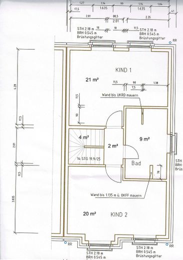Reihenhaus, mit Doppelgarage, PV-Anlage, Speicher – Grundriss Obergeschoss