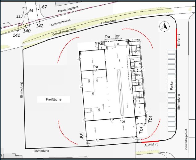 Storage, Fitness oder klassische Fertigung in Top-Lage von Löhne, Außengelände mit Top-Sichtbarkeit! – Grundstücks-Logistik