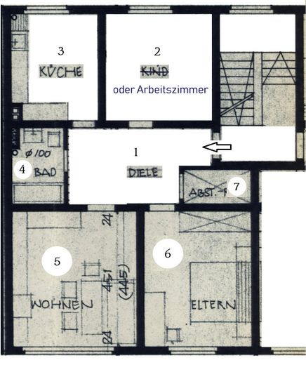 3Z-Kü-Di-Ba-Ab ruhige 3-Zimmer-Wohnung mit Wohnküche ideal für Homeoffice, hell und geräumig, – Foto 1