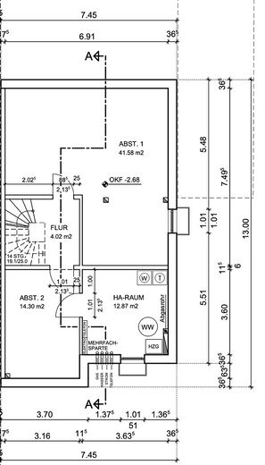 Hochwertige DHH mit Südgarten, PV, Wohnraumlüftung, 2 Wallboxen & ausgebautem Dachgeschoss – Grundriss KG