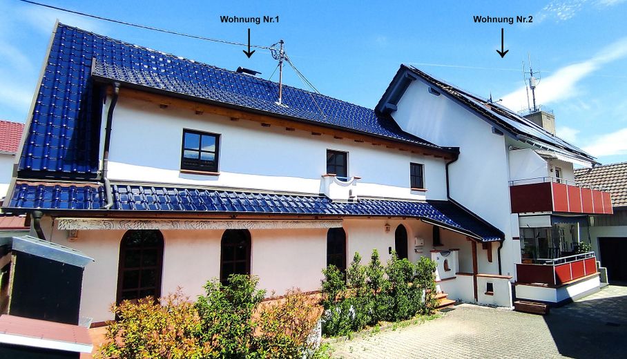 Großzügige ETW in Baden-Baden-Sandweier mit mediterranem Flair, zentral und ruhig gelegen. – Aussenansicht Wohnung 1 und 2