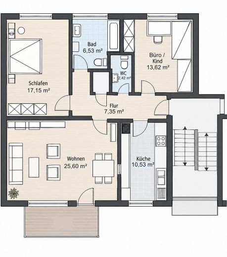 Uitstekend onderhouden 3-kamerappartement met mooi uitzicht – Foto 16