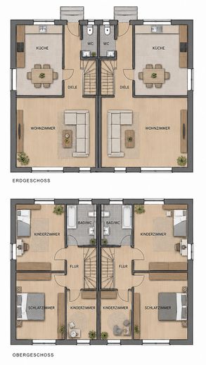 2 Doppelhaushälften auf 739 m² – eine frei, eine vermietet + zusätzliches Flurstück PROVISIONSFREI – Grundriss