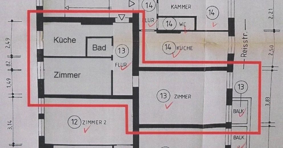 2-Zimmer -ETW mit Balkon in guter Lage Berlin Siemensstadt direkt vom Eigentümer – Grundriss