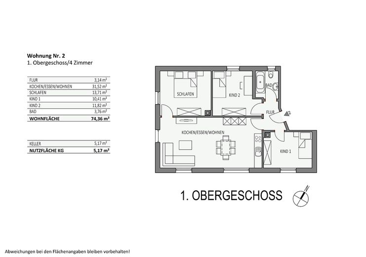 Grundriss 1. Obergeschoss