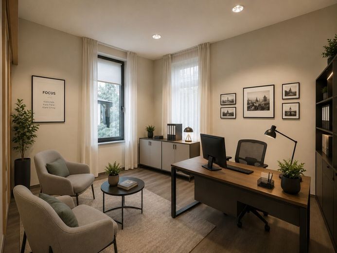 Flexible 240 m² Gewerbefläche - Bungalow für moderne Arbeitswelten – Mögliches Einzelbüro
