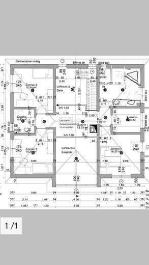 Einfamilienhaus KfW-70, Solarthermie-Anlage, Doppelgarage, ohne Keller provisionsfrei – Grundriss 1.OG