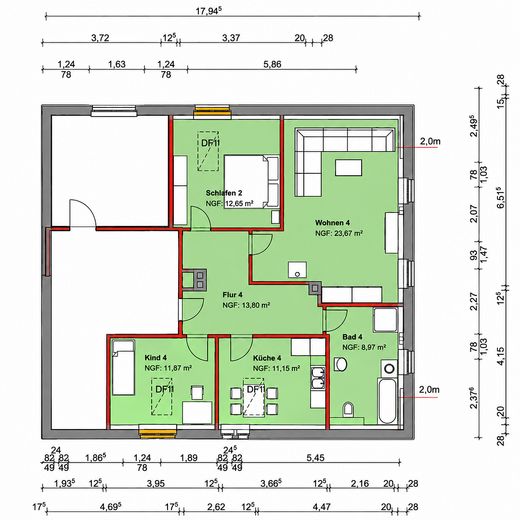 Drei-Zimmer-Dachgeschosswohnung auf Vierseitenhof 30 Minuten von Tesla Gigafactory – Grundriss