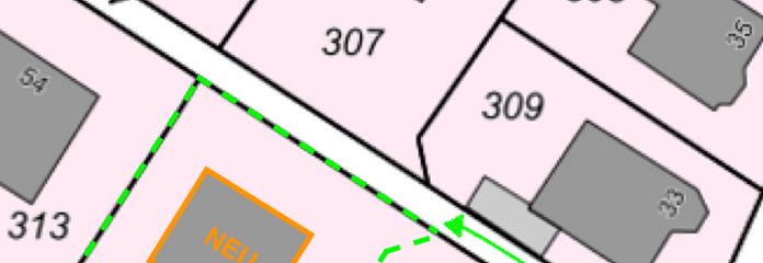 Lageplan mit pot. Bebauung