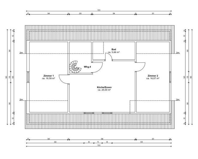 2,5 Zi. DG-Wohnung (auch als WG geeignet) – Grundriss