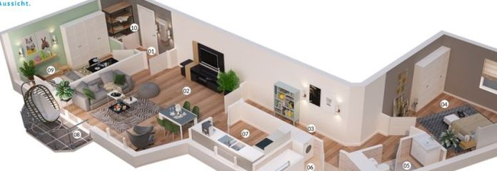 Schelfstadt am Pfaffenteich: 3-Zimmer-Wohnung mit Balkon, Fahrstuhl und Tiefgaragenstellplatz