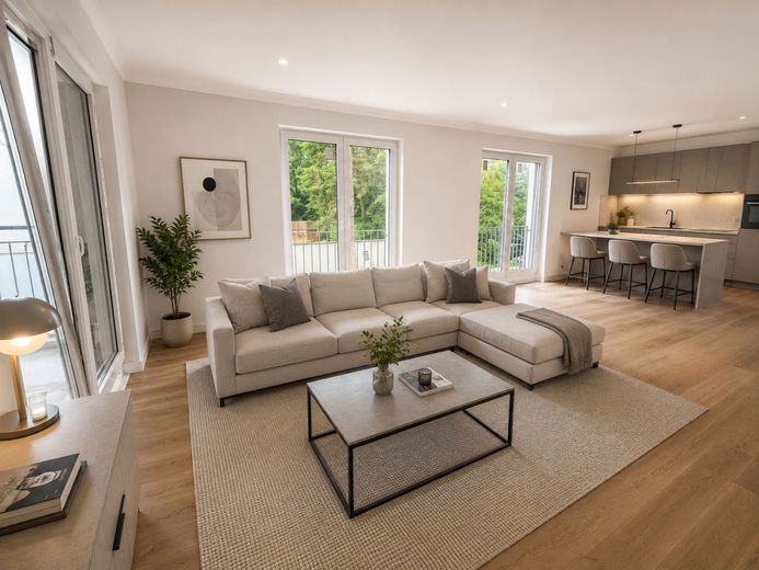 OPTIMALER GRUNDRISS - SCHÖNE 4-RAUM WOHNUNG – Wohnzimmer mit Küche