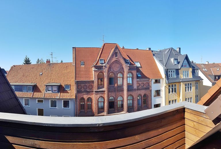 Maisonette mit Dachterrasse in centrumsnaher Anliegerstrasse – Ausblick Dachterrasse