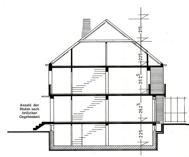 encantadora casa adosada en Gröbenzell, 4 hab., año de construcción 1968, saneada en 2013, – Schnitt