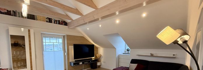 Wohnzimmer Sichtdachstuhl