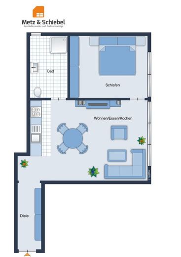Wiesbaden: Perfekte 2 Zi-Kapitalanlage! Herrschaftliches Wohnen i. d. Kaiser-Friedrich-Residenz! – Grundriss