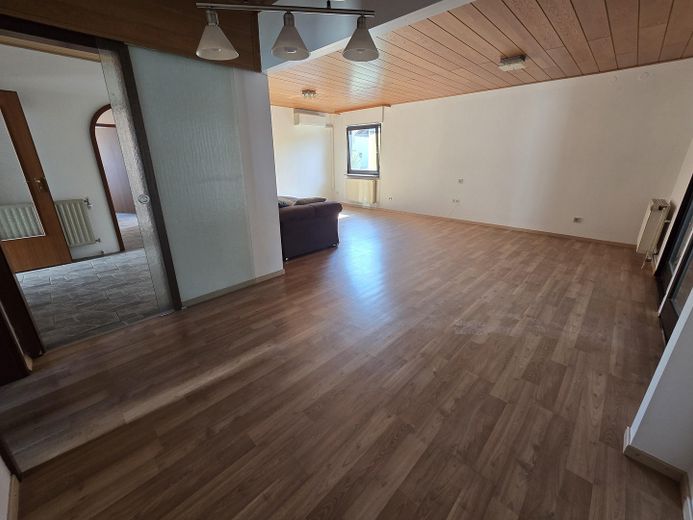 Einfamilienhaus mit kernsanierter Einliegerwohnung, Pool und Garage in Lustadt – Hauptwohnung Wohnzimmer/Esszim