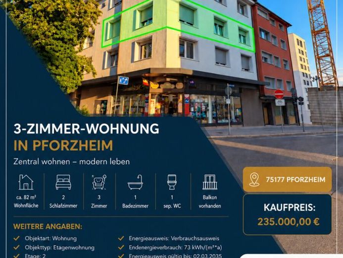 Moderne 3 Zimmer Wohnung in zentraler Lage – Foto 1