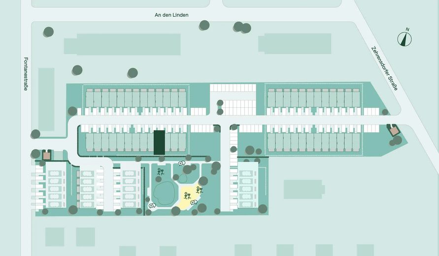 Reihenhaus möbliert 30 Minuten vom BER – Lageplan Fontaneviertel