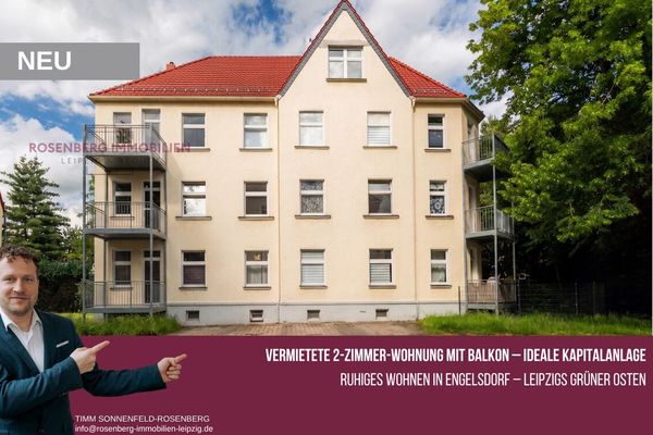Vermietete 2-Zimmer-Wohnung mit Balkon - 
solide Kapitalanlage in Leipzig-Engelsdorf