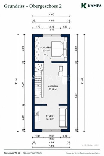 Modernes KfW-40-Townhouse mit PV, Speicher &amp; Garten | Nachhaltiges Wohnen vor den Toren Berlins – Obergeschoss 2